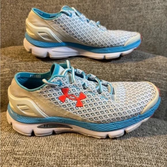 Under Armour Women's Speedfoam Gemini Light Blue / Pink Athletic Shoes Size 8.5 - Picture 1 of 9